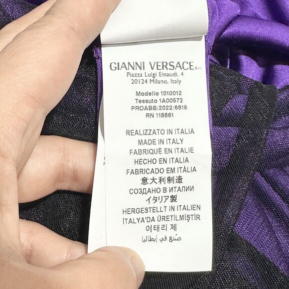 NWT Versace Runway 2023 Cowl Neck Draped Satin Maxi Dress Gown IT 38/US 2 - Picture 9 of 16